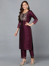 Purple Silk Blend Embroidered Party wear Suit-PKSKD1937